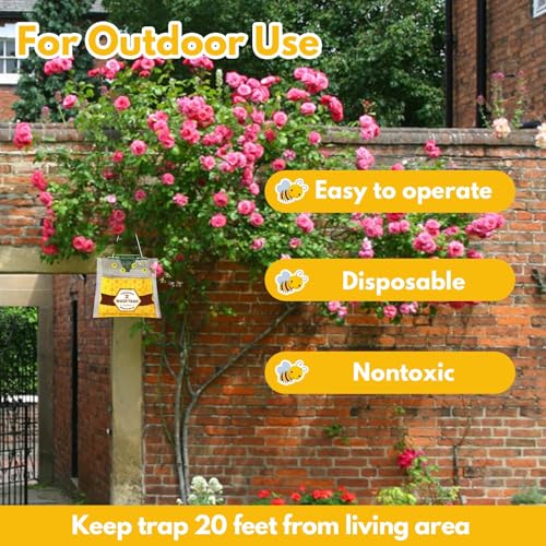 Stingmon 8 Pack Disposable Wasp Traps Outdoor Hanging Carpenter Bee Traps for Outside Yellow Jackets Trap Hornet Trap Wasp Catcher Bug Flies Garden - Image 3