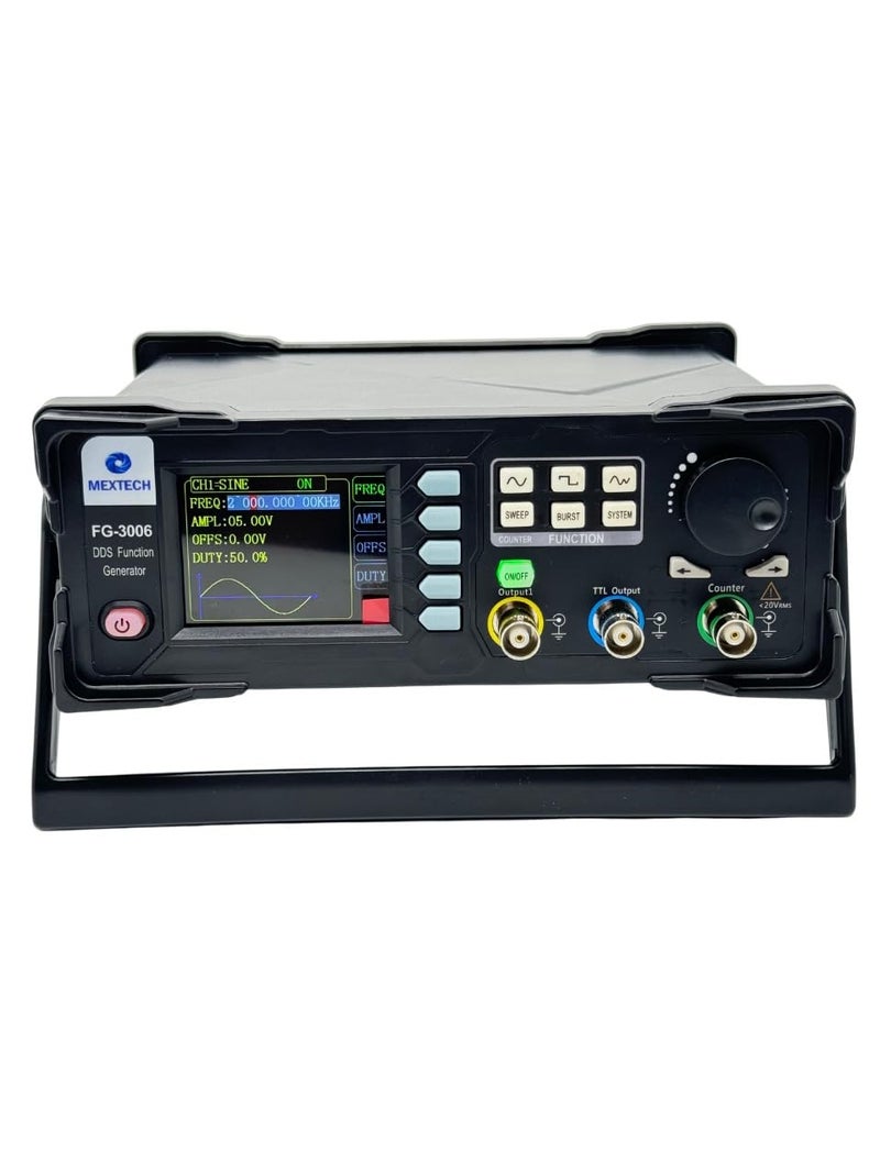MEXTECH FG3006 Function Signal Generator - Portable 5MHz DDS Waveform Generator | Pulse, Frequency Counter & 75MHz Frequency Meter | 13 Types of Waveforms Output, USB Control, Memory Storage - Image 1