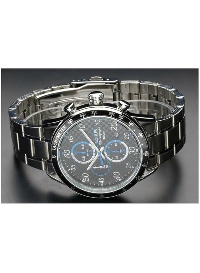 لوراس Rm333Ex9 ساعة رياضية كوارتز مقاومة للماء حتى عمق 100 متر كرونوغراف مقياس سرعة الدوران من الفولاذ المقاوم للصدأ بلمسة زرقاء وفضية وسوداء - Image 5