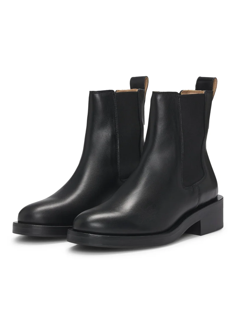 بوس Leather Chelsea boots with logo rivet