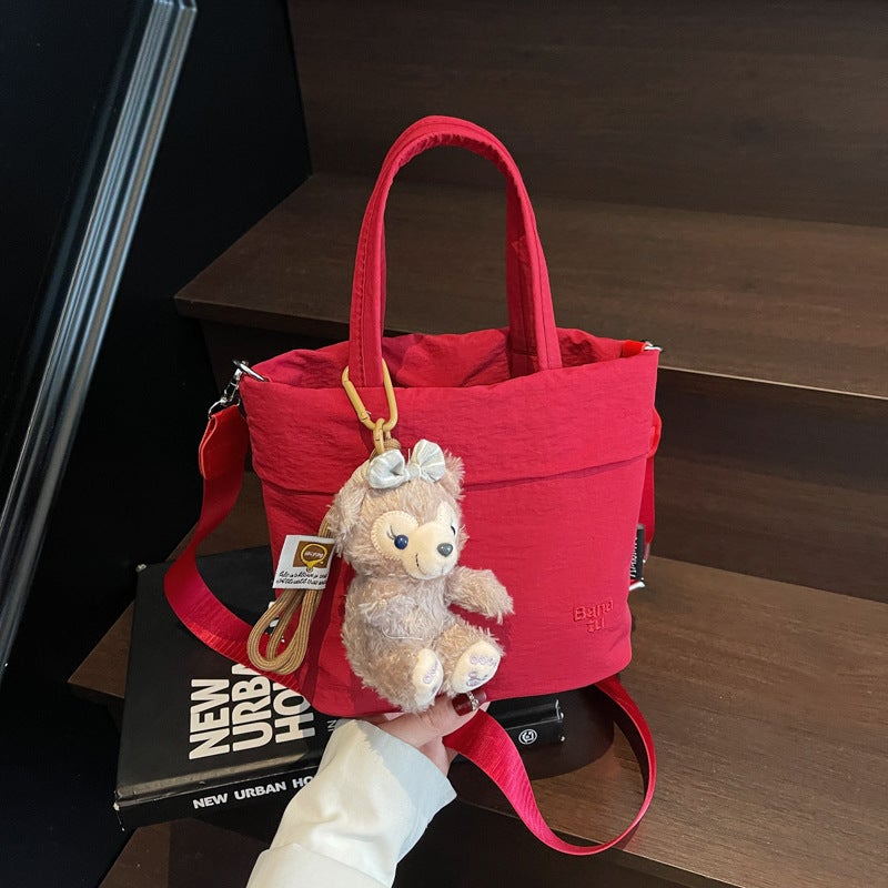Casual Nylon Cloth Bag For Women Korean Style Fashion Lightweight Handbag Versatile One-Shoulder Cross-Body Bucket Bag - Image 4