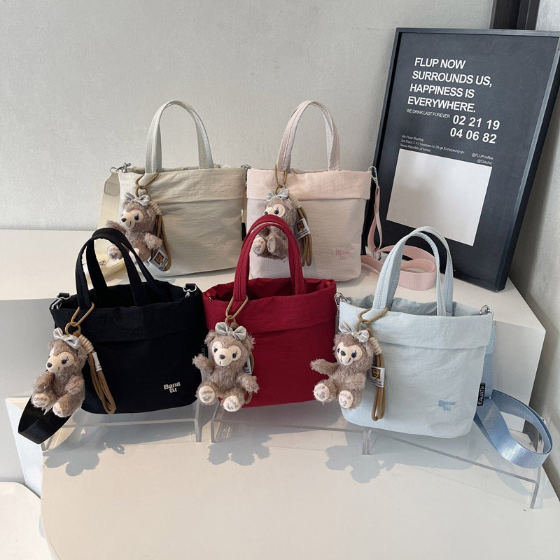 Casual Nylon Cloth Bag For Women Korean Style Fashion Lightweight Handbag Versatile One-Shoulder Cross-Body Bucket Bag - Image 5