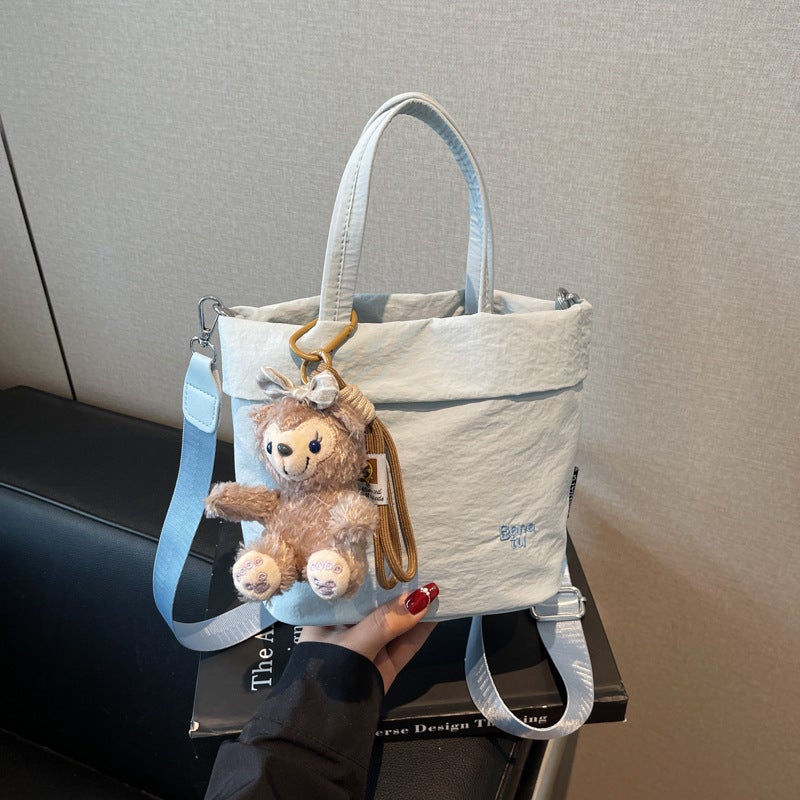 Casual Nylon Cloth Bag For Women Korean Style Fashion Lightweight Handbag Versatile One-Shoulder Cross-Body Bucket Bag - Image 3
