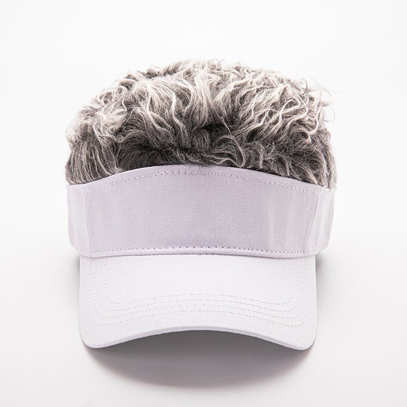 Wig Baseball Cap Funny Wig SunVisor Hat Short Fake Hair Cap for Men Adults Bald People - Image 2