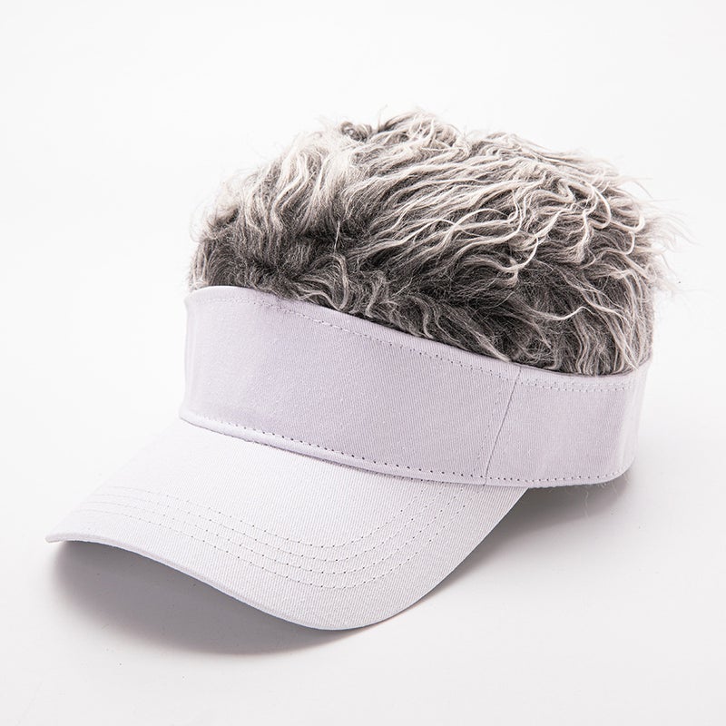 Wig Baseball Cap Funny Wig SunVisor Hat Short Fake Hair Cap for Men Adults Bald People - Image 4