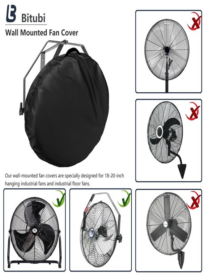 Bitubi Wall Mount Fan Cover for 18-20 Inch Fans - Compatible with High Velocity Industrial/Floor Fans, Heavy Duty 600D Oxford Dustproof Protective Cover (Black) - Image 3