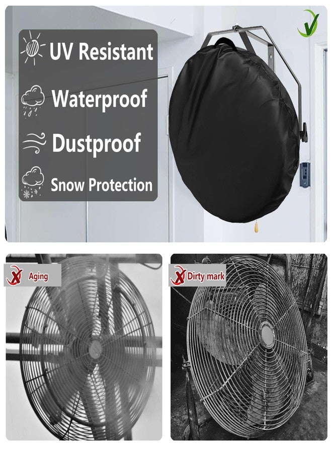 Bitubi Wall Mount Fan Cover for 18-20 Inch Fans - Compatible with High Velocity Industrial/Floor Fans, Heavy Duty 600D Oxford Dustproof Protective Cover (Black) - Image 4