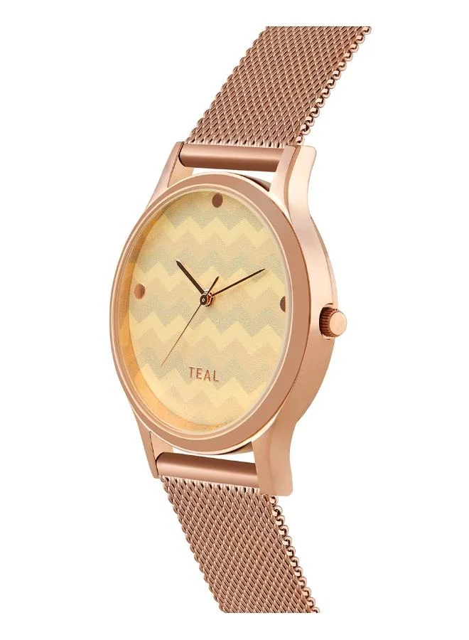 Chumbak  Teal by Chumbak Chevron Watch,Stainless Steel Mesh Strap for Women | Best Price UAE
