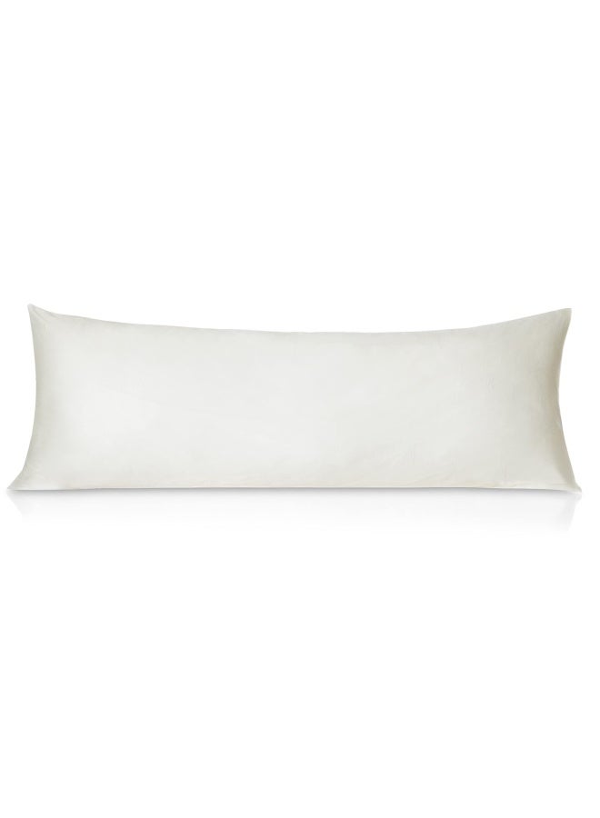 Leeden Cotton Body Pillow Cover  800 Thread Count  Ultra Soft And Breathable Body Pillowcase For Adults  Envelope Closure  21 X 54  Long Pillow Case  Cream  - Image 1