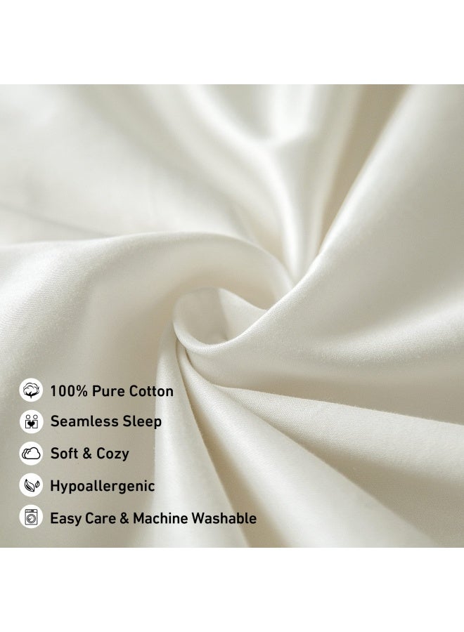 Leeden Cotton Body Pillow Cover  800 Thread Count  Ultra Soft And Breathable Body Pillowcase For Adults  Envelope Closure  21 X 54  Long Pillow Case  Cream  - Image 4