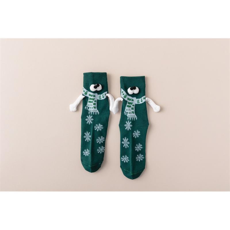 Magnetic Hand-In-Hand Socks Mid-Hand Socks Cotton Socks Stereo Creative Personality Adult Couple'S Hand-In-Hand Socks - Image 1