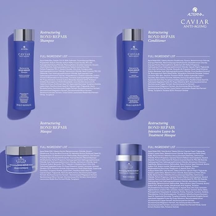 Alterna Haircare CAVIAR Anti-Aging Restructuring Bond Repair Travel Kit - Shampoo, Conditioner, Masque | Strengthens and Protects Damaged Hair - Image 2