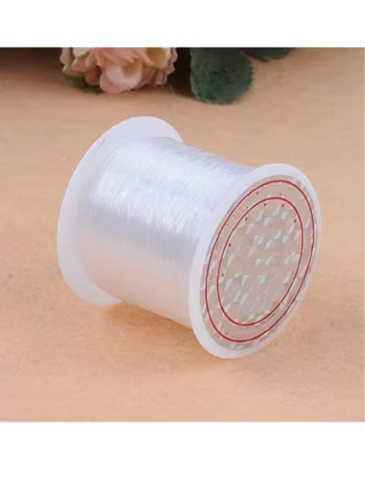Captaintech Flat Elastic Crystal Stretch String, Bracelet String, Polyester Cord for Seed Beads Bracelet Beading Jewelry Making Thread Craft Accessories 40m(43Yard 0.5mm)  - Image 1