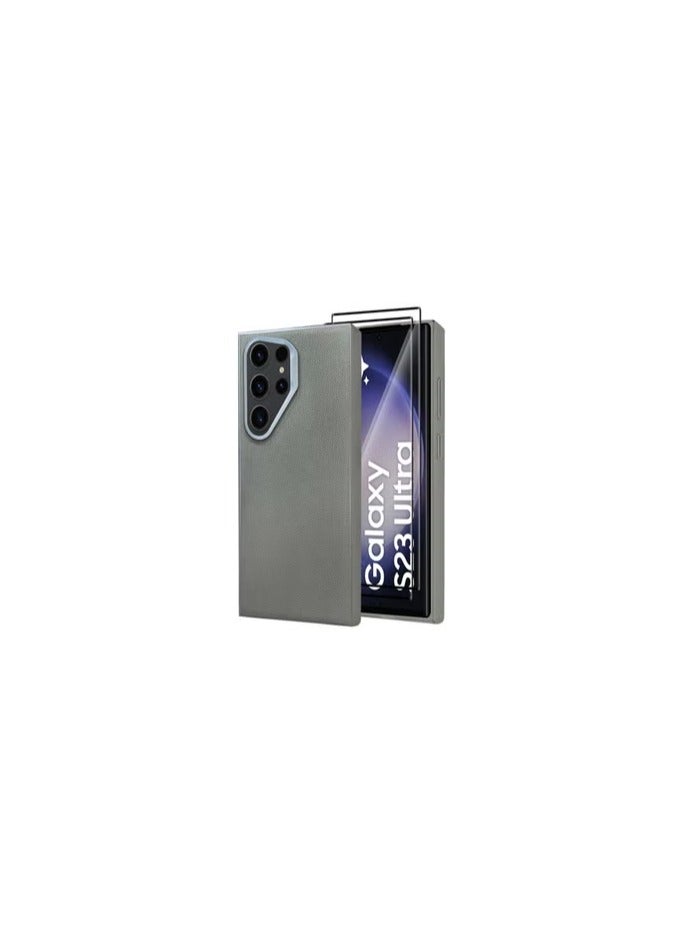 CATANES Samsung Galaxy S23 Ultra 3 Pack Vegan Leather Case, 1 Cover with 2 Screen Protectors, Slim Fit, Raised Edges for Camera and Screen Protection - Image 2