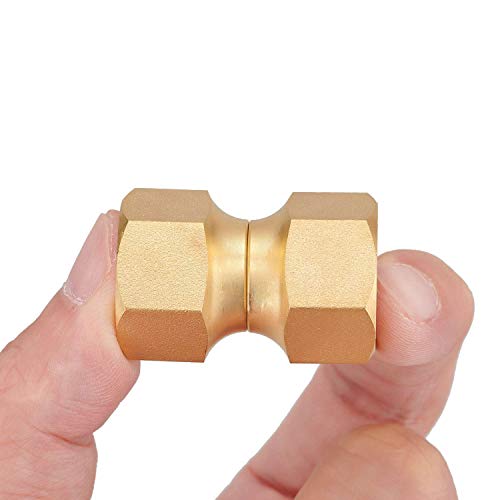 Minimprover 2 PCS Brass 3/8" Female Flare Swivel Adapter, Swivel Nut, Tube Fitting, Valve Connector - Image 2