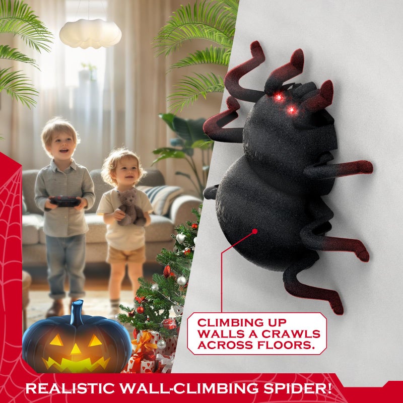 VRG Remote Control Tarantula Indoor Wall Toys, Rechargeable Wall Climbing Spider, Kids Toys for Boys & Girls Ages 3 & Up - Image 4