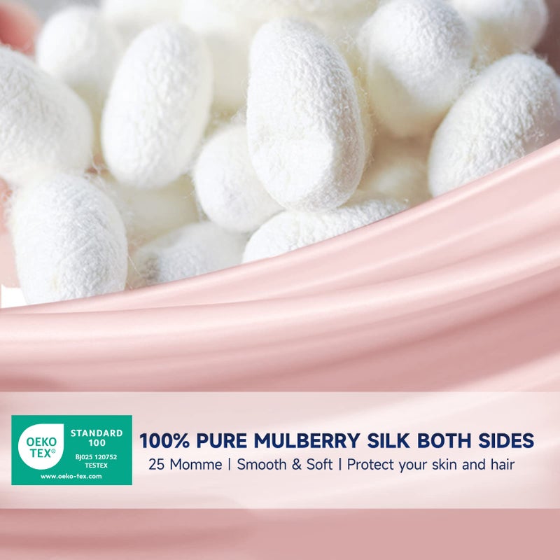 THXSILK 100% Mulberry Silk Zipper Pillow Case - Highest Grade 6A+ 100% Pure Mulberry Real Silk Pillowcase, 25 Momme Both Sides for Hair and Skin - Gift Box - 1PC (Light Pink, Queen Size 20"x30") - Image 2