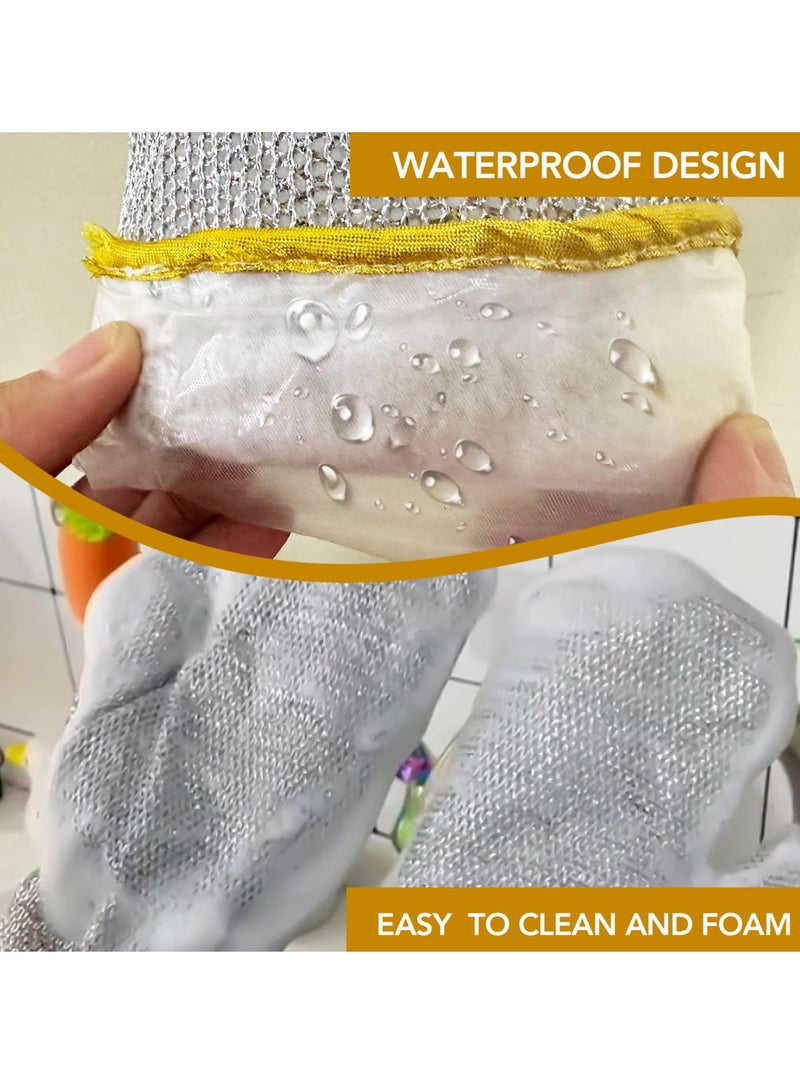 3 Pairs of Reusable Wire Dishwashing Gloves with Non-Scratch Cleaning Cloths, Perfect for Dishes, Kitchen Surfaces, Pots, and Pans - Image 4