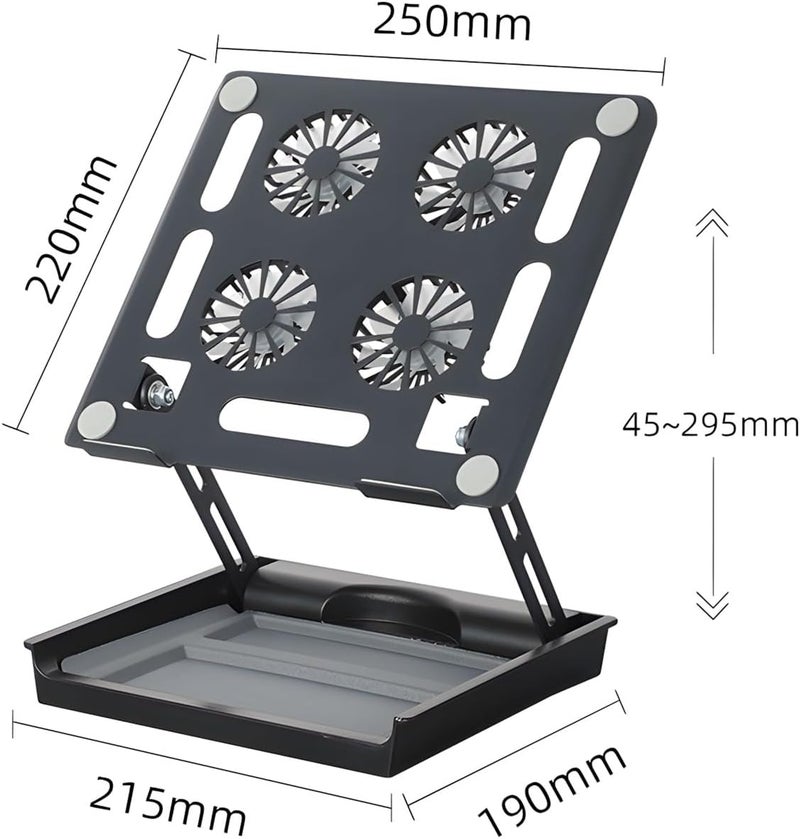 ordinarYone Magnetic Laptop Stand Featuring Cooling Fan And Storage Box For 17.3 Inch Notebooks Carbon Steel Construction - Image 3