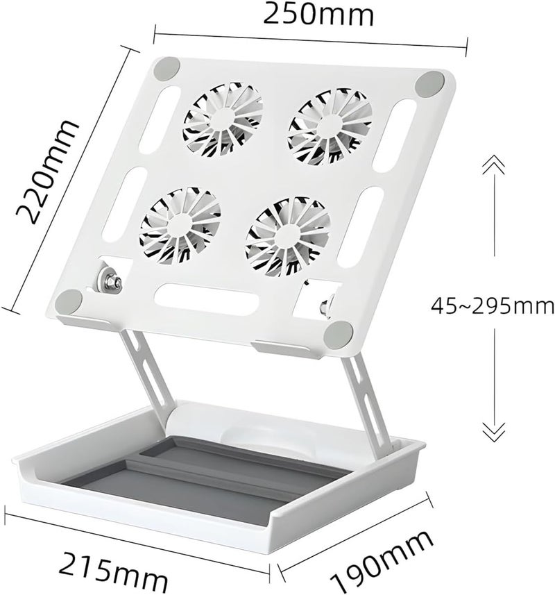 ordinarYone Magnetic Laptop Stand Featuring Cooling Fan And Storage Box For 17.3 Inch Notebooks Carbon Steel Construction - Image 4