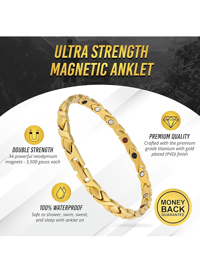 erorex Magnetic Ankle Bracelet – Ultra Strength Magnetic Anklets With 34 Magnets Adjustable With Free Link Removal Tool Titanium Magnetic Ankle Bracelets Energy Of Titanium Steel For Women And Men - Image 4