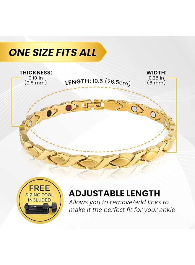 erorex Magnetic Ankle Bracelet – Ultra Strength Magnetic Anklets With 34 Magnets Adjustable With Free Link Removal Tool Titanium Magnetic Ankle Bracelets Energy Of Titanium Steel For Women And Men - Image 5