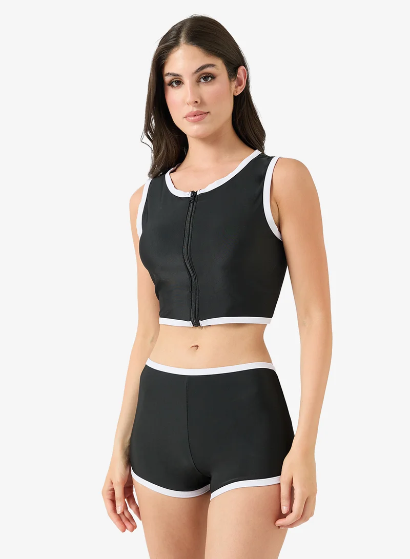فورورد 2PC Sporty Zip Up Bikini Set