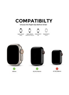 O Ozone Trail Nylon Loop Straps For Apple Watch Band Ultra 49mm 42mm 44mm 45mm Adjustable Sport Braided strap for iWatch Series 8/7/6/5/4/3/2/1/SE - Black/Grey  - Image 2
