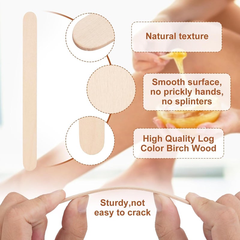 VEIDIA 2000 Pcs 45 Wooden Craft Sticks Ice Cream SticksNatural Wood Popsicle Stick for Waxing DIY Wood Crafts Hair Removal and Waxing Supplies Paint Stirrer Art Projects and Ice Pop Sticks - Image 3