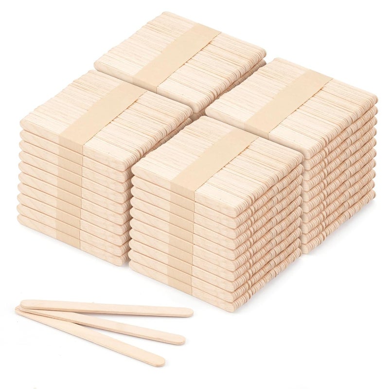 VEIDIA 2000 Pcs 45 Wooden Craft Sticks Ice Cream SticksNatural Wood Popsicle Stick for Waxing DIY Wood Crafts Hair Removal and Waxing Supplies Paint Stirrer Art Projects and Ice Pop Sticks - Image 1