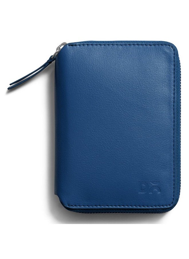 DailyObjects DailyObjects Check-In Travel Passport Wallet Cover for Men and Women | Passport Cover with Zip Around Closure made of Vegan Leather | Passport Holder with Credit Debit Card Slots - Blue  - Image 1