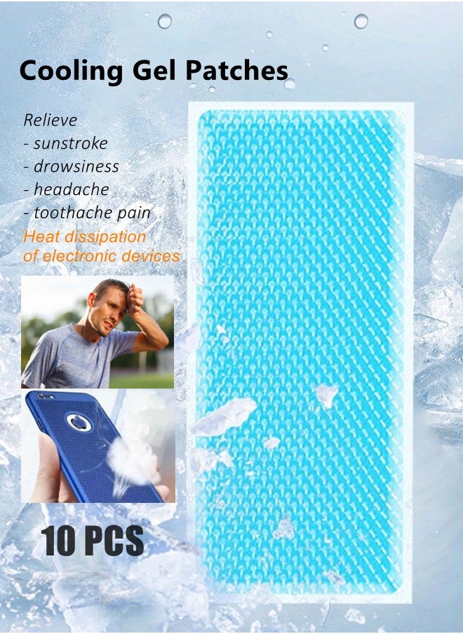 Generic - 10 Pcs Cooling Gel Patches Relieve Sunstroke Drowsiness Headache Toothache Pain Suitable for Outdoor Travel and Family Daily Life - Image 1