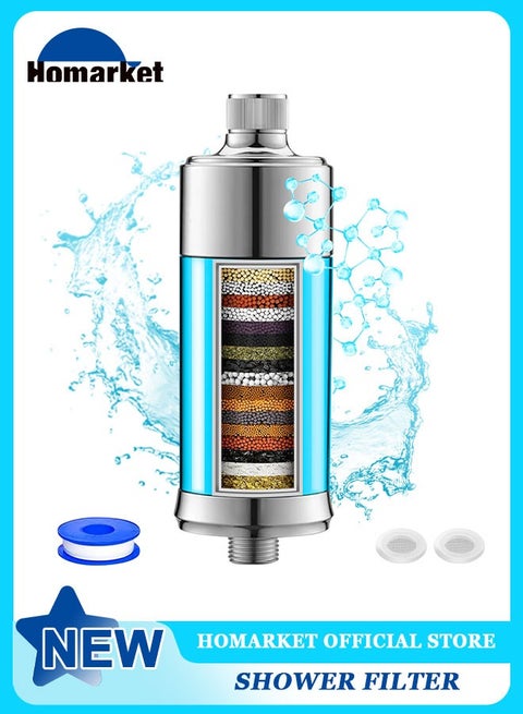 25 Plus Stages Shower Filter With 3 Cores - Maximize Shower Sediment Filtration & Reduce 97.45% Chlorine In Shower Water - For Softer Skin & Shinier Hair - Model SA-001