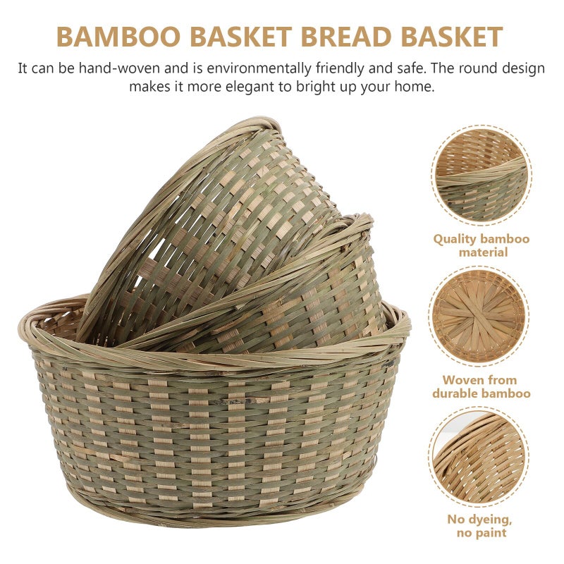 Handmade Bread Basket Set Large Medium Small Kitchen Storage Organizer - Image 4