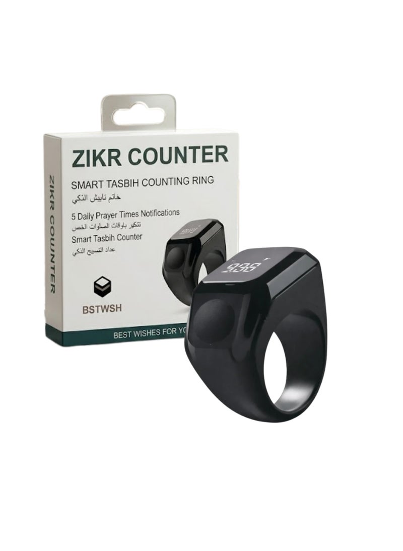 iQIBLA Smart Zikr Counter Ring Digital Tasbih Ring with LED Display Prayer Counter Smart Tasbeeh Ring - Image 1