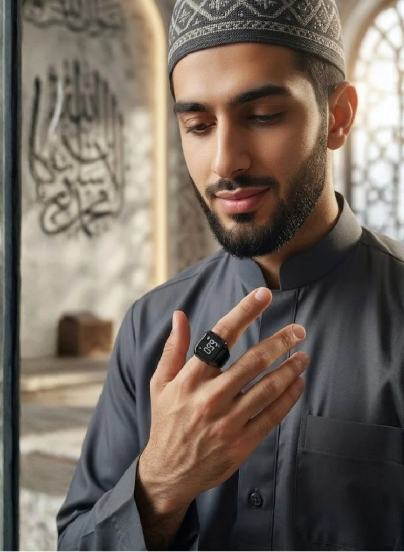 iQIBLA Smart Zikr Counter Ring Digital Tasbih Ring with LED Display Prayer Counter Smart Tasbeeh Ring - Image 3