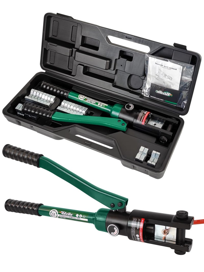 UTZIKO Industry Hydraulic Cable Lug Crimper 16 US TON 9 AWG to 600MCM Electrical Terminal Cable Wire Tool Kit with 13 Die (9awg~600mcm Crimping Tool) - Image 1