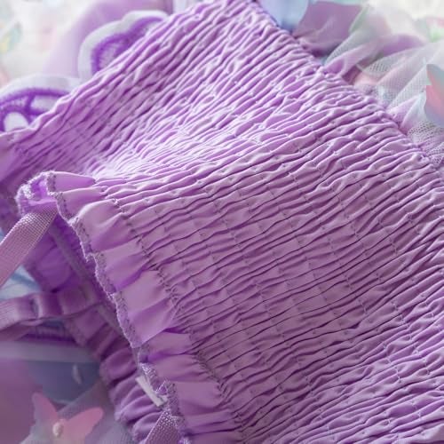 Nileafes Baby Girl Fairy Tutu Princess Dress Strap Tulle Butterfly Wing Casual Dresses Size 2Y (1-2 Years, 152-Purple) - Image 3