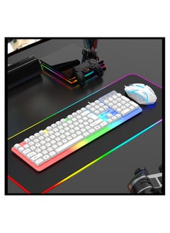 Beauenty GTX350 luminous keyboard mouse set suspended keyboard mechanical feel esports game mouse keys/GTX350 black suit/GTX350 white suit 