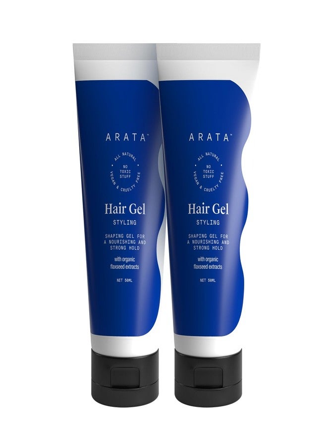 Arata Styling Hair Gel (50 ML) Pack of 2 | Enhances Curl Pattern | Tames Flyaways | Adds Strong Hold | Creates Slicked-Back Looks in Straight Hair | Adds Texture and Control to Short Hair - Image 1