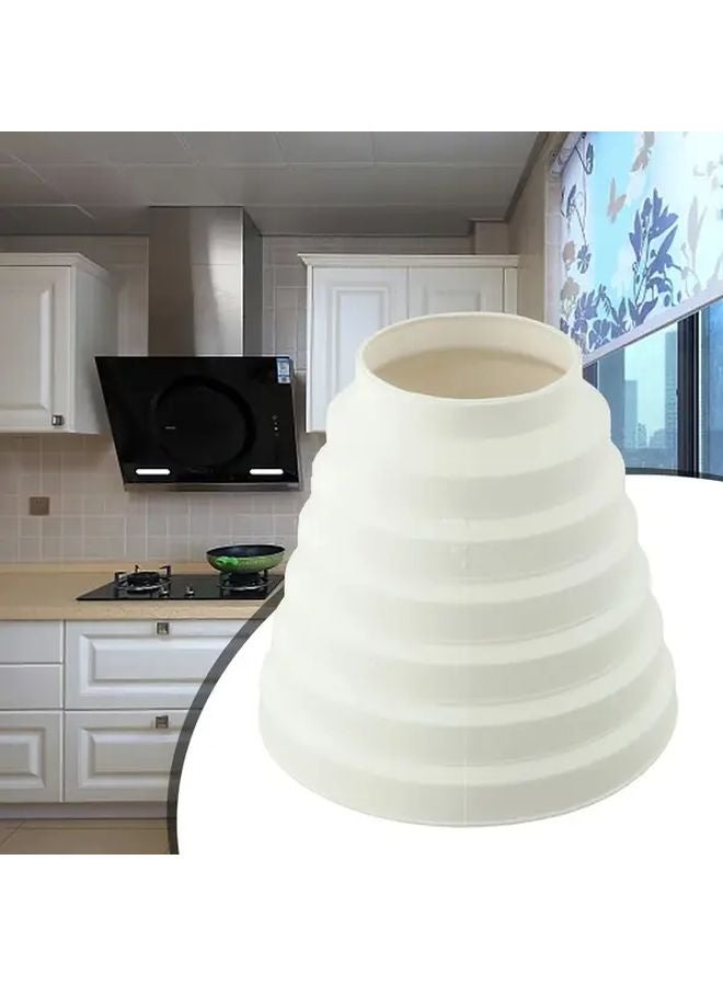 مُوصل مروحة شفط مرن من البلاستيك الأبيض 80 مم إلى 150 مم مقاوم للماء لتهوية عادم المطبخ - Image 2