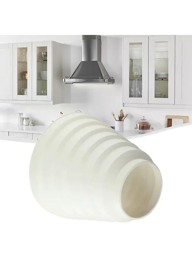 مُوصل مروحة شفط مرن من البلاستيك الأبيض 80 مم إلى 150 مم مقاوم للماء لتهوية عادم المطبخ - Image 3