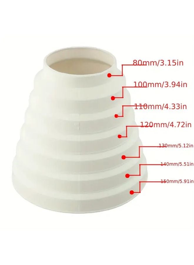 مُوصل مروحة شفط مرن من البلاستيك الأبيض 80 مم إلى 150 مم مقاوم للماء لتهوية عادم المطبخ - Image 4