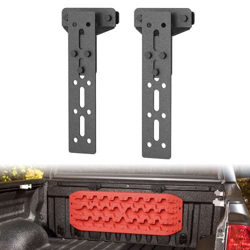 EYOUHZ Universal Recovery Board Mounting Brackets for Pickup Trucks HeavyDuty Adjustable Steel Traction Board Holder Compatible with Bed Rail Systems for OffRoad Sand Snow Mud Recovery Tracks - Image 1