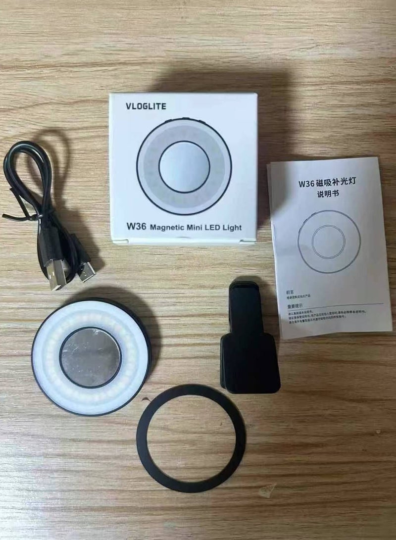 ضوء الجيب المغناطيسي المغناطيسي كليب على الهاتف المحمول صورة شخصية ضوء LED حلقة ملء الضوء - Image 2