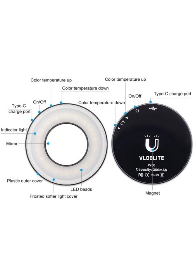 ضوء الجيب المغناطيسي المغناطيسي كليب على الهاتف المحمول صورة شخصية ضوء LED حلقة ملء الضوء - Image 5