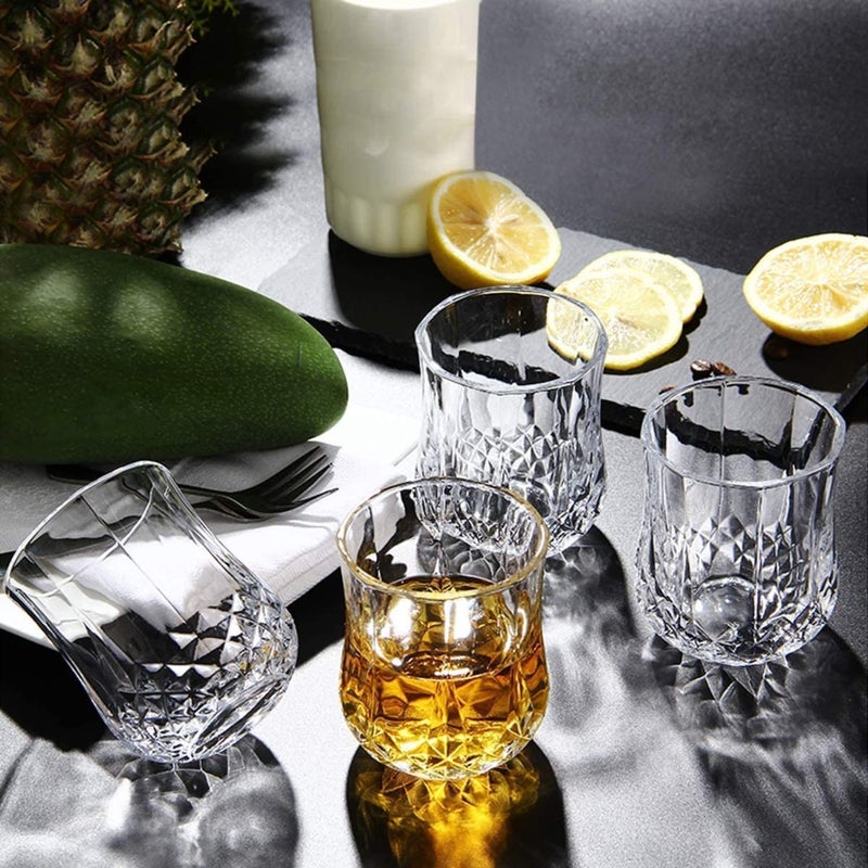 MUAC Premium Heavy Base Shot Glass Set Whisky Shot Glasses 50 ML Liqueur Glasses Spirits Glasses Mini Glass Cups Double Side Cordial Glasses Tequila Cups Small Glass Shot Cups Pack of 4 - Image 1