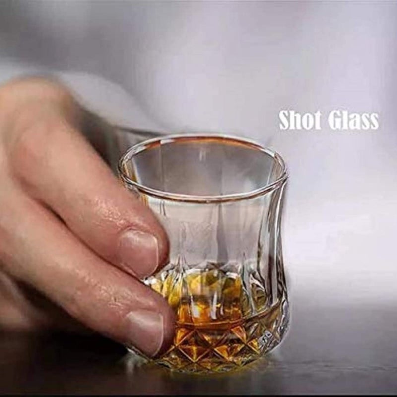 MUAC Premium Heavy Base Shot Glass Set Whisky Shot Glasses 50 ML Liqueur Glasses Spirits Glasses Mini Glass Cups Double Side Cordial Glasses Tequila Cups Small Glass Shot Cups Pack of 4 - Image 3