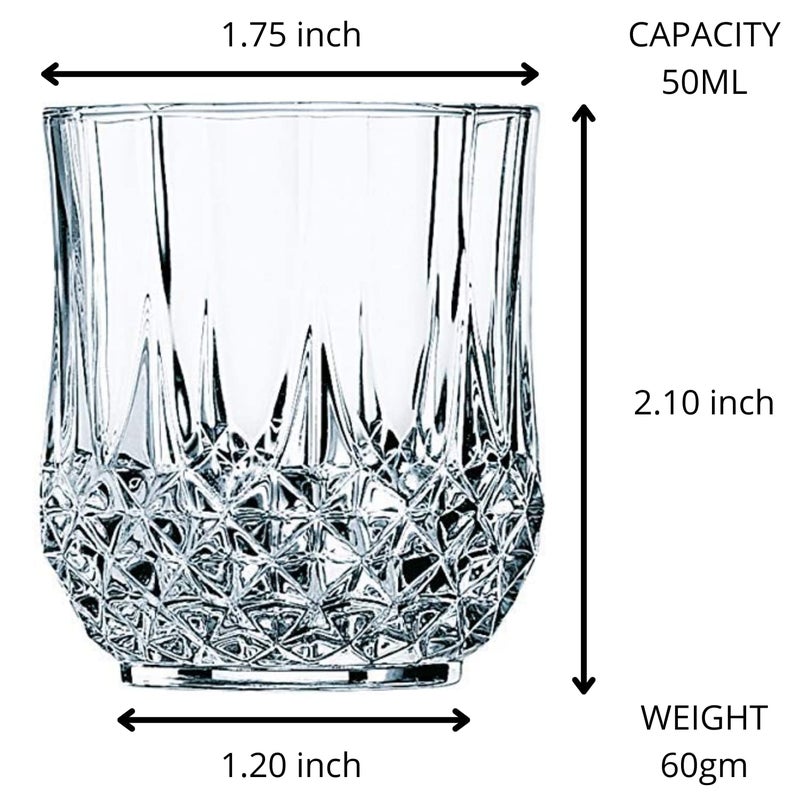 MUAC Premium Heavy Base Shot Glass Set Whisky Shot Glasses 50 ML Liqueur Glasses Spirits Glasses Mini Glass Cups Double Side Cordial Glasses Tequila Cups Small Glass Shot Cups Pack of 4 - Image 2