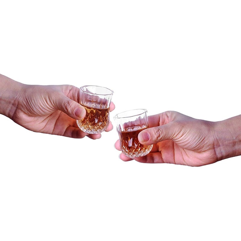 MUAC Premium Heavy Base Shot Glass Set Whisky Shot Glasses 50 ML Liqueur Glasses Spirits Glasses Mini Glass Cups Double Side Cordial Glasses Tequila Cups Small Glass Shot Cups Pack of 4 - Image 4